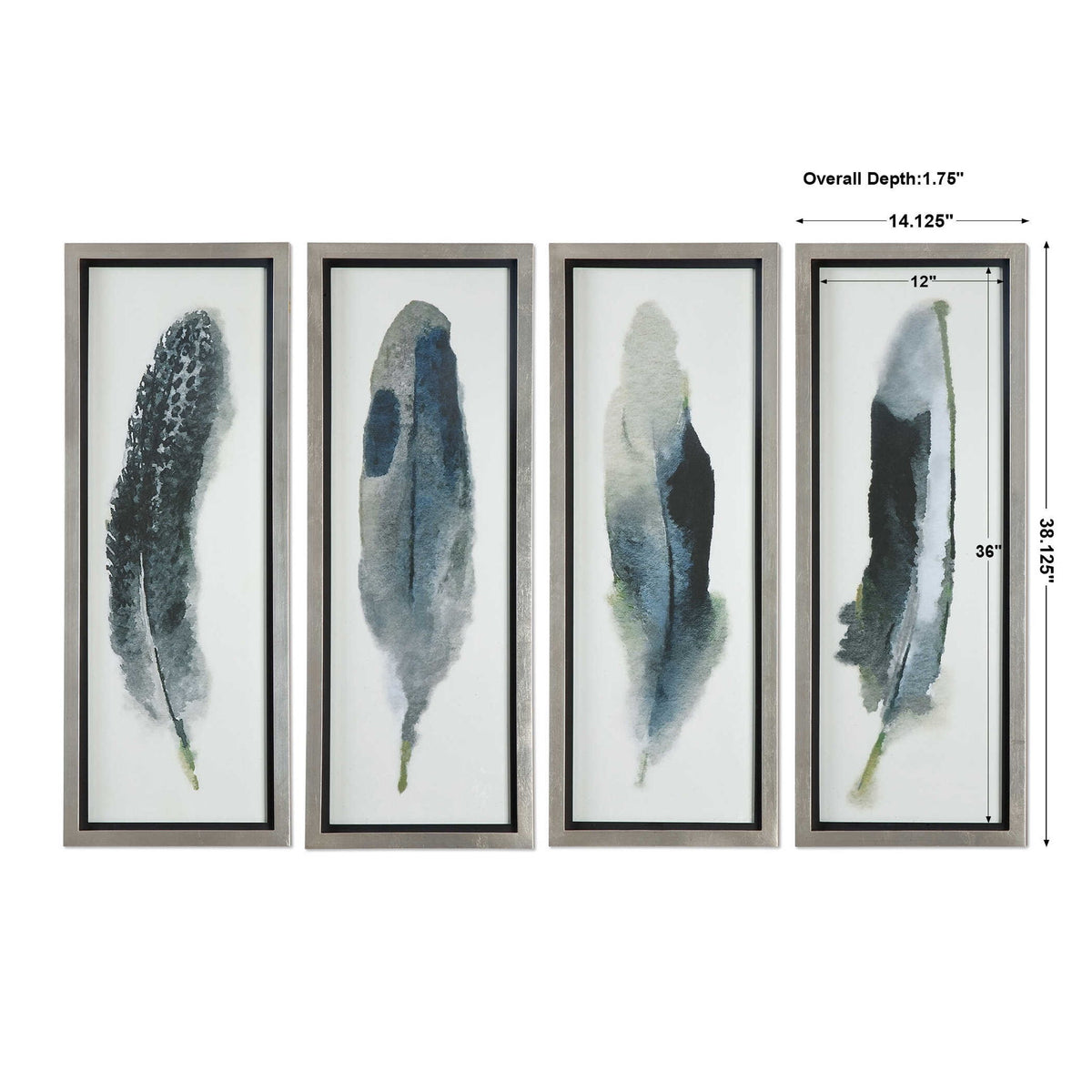 Feathered Beauty - Prints (Set of 4) - Silver