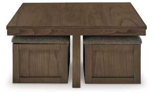 Boardernest - Cocktail Table With 4 Stools (Set of 5) - Brown - R&R Furniture Gallery (Fountain Valley, CA)