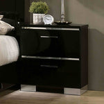 Carlie - Nightstand w/ USB, Black