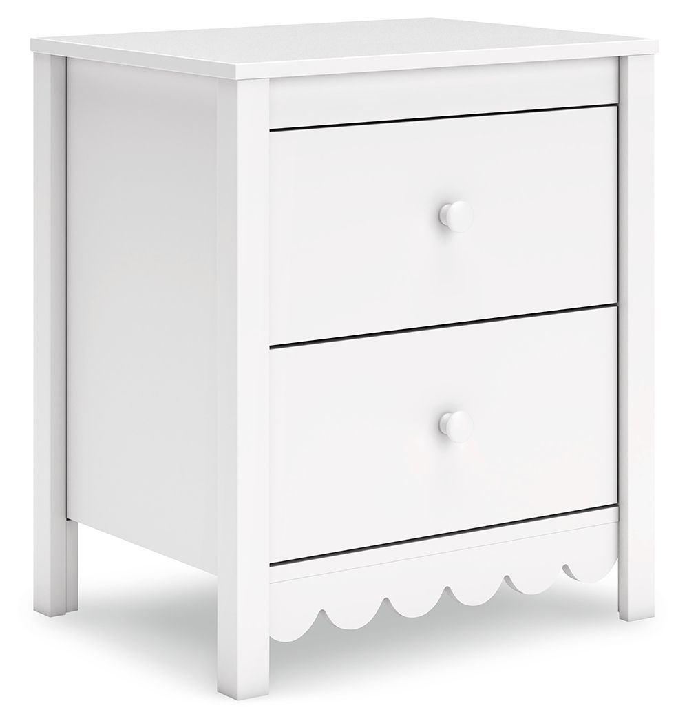 Hallityn - Two Drawer Night Stand - White - R&R Furniture Gallery (Fountain Valley, CA)