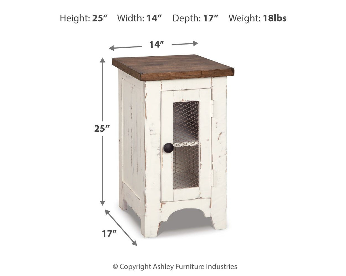 Wystfield - Chair Side End Table - White / Brown - R&R Furniture Gallery (Fountain Valley, CA)