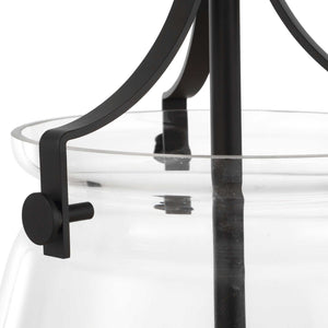 Dewdrop - 1 Light Glass Shade Pendant - Black