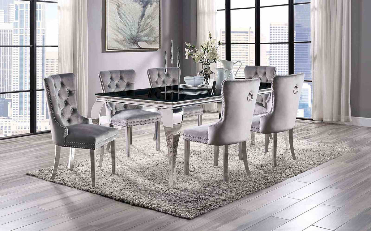 Neuveville - 7 Pc. Dining Table Set, Gray Chairs