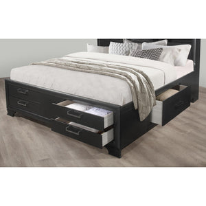 Civic - King Storage Bed With Bookcase Headboard And Built In Lighting - Gray