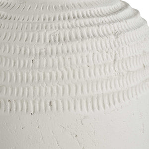 Luna - Ridge Ceramic Vases (Set of 2) - White