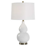 Ceramic Table Lamp - White Fabric