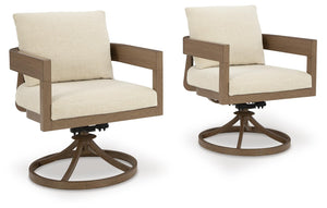 Serene Bay - Swivel Chair With Cushion (Set of 2) - Dark Brown / White