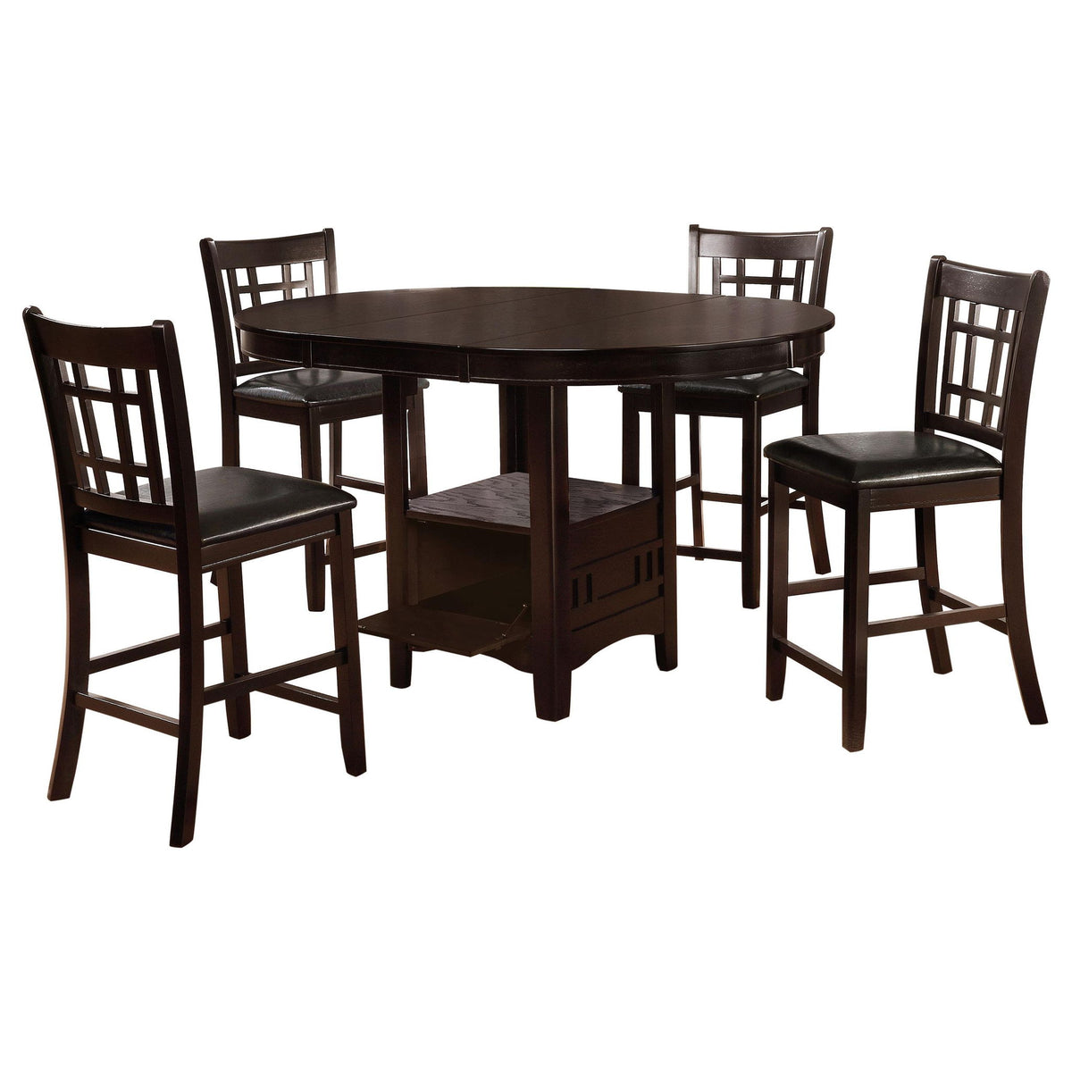 Lavon 5-piece Oval Counter Height Dining Set Espresso