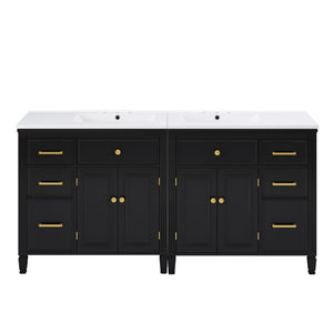 2 Piece Freestanding Bathroom Vanity Set With Sink Top, Reversible Dual Layout