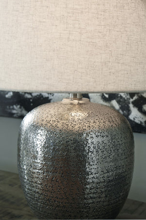 Magalie - Metal Table Lamp - Antique Silver Finish - R&R Furniture Gallery (Fountain Valley, CA)