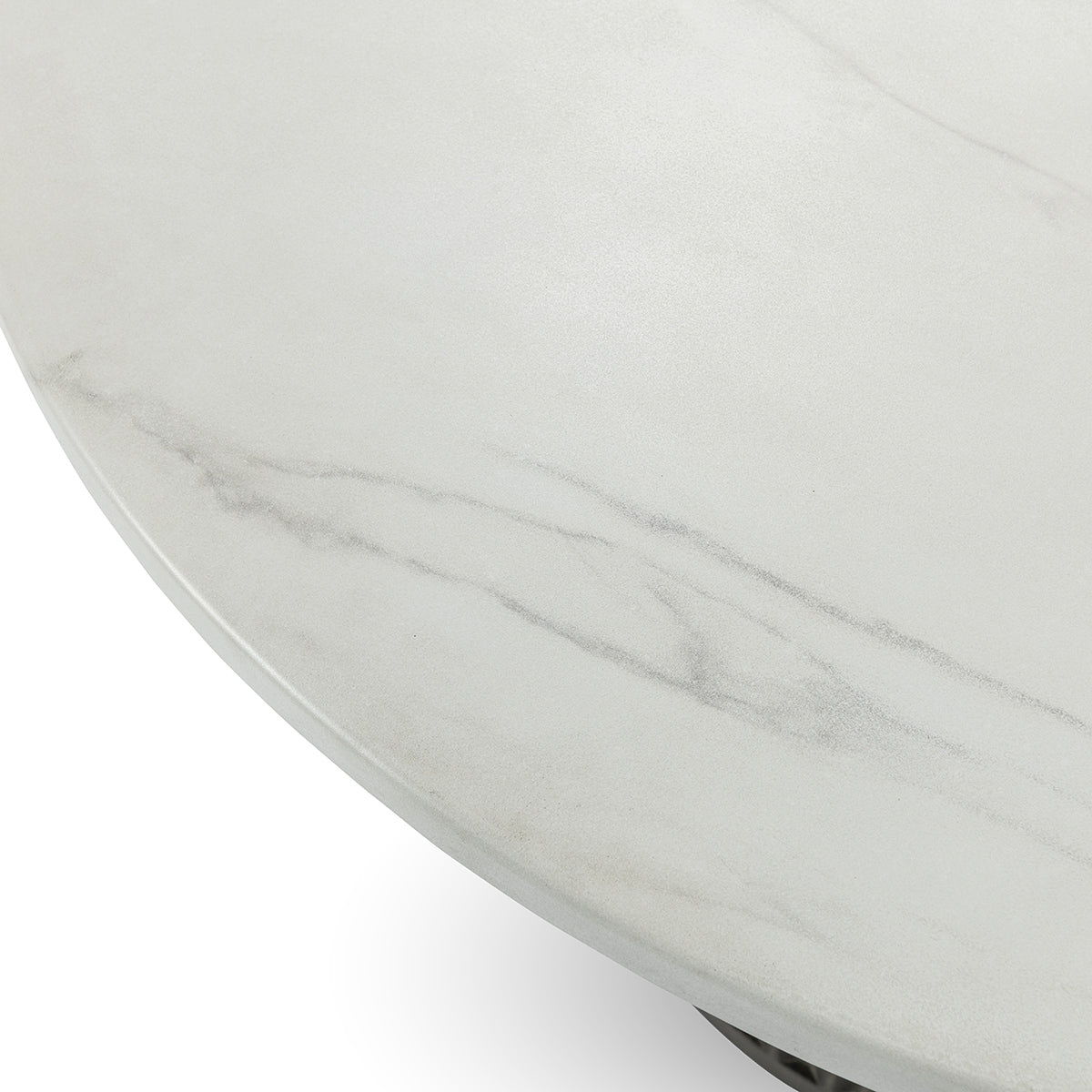 Caspia - 47" Outdoor Round Dining Table - Snowdrift White / Black