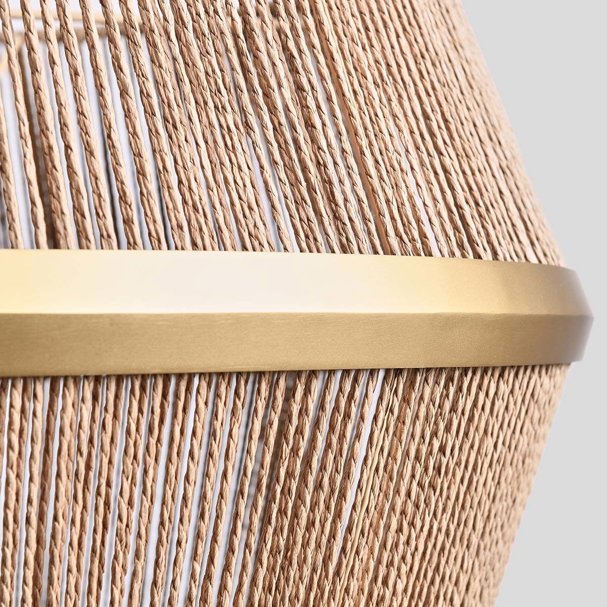 Wendy - Rattan Round Chandelier - Natural/Gold - R&R Furniture Gallery (Fountain Valley, CA)