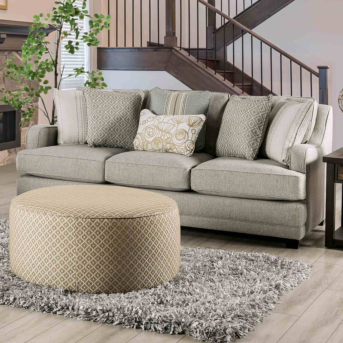 Stephney - Sofa, Gray/Gold