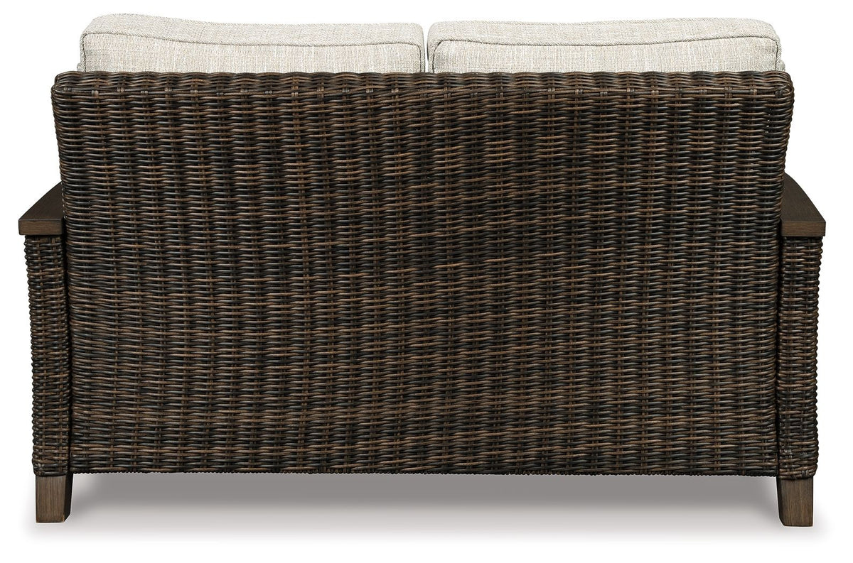 Paradise Trail - Loveseat w/Cushion - Medium Brown - R&R Furniture Gallery (Fountain Valley, CA)