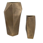 Geoform - Indoor-Outdoor Vases (Set of 2) - Brass