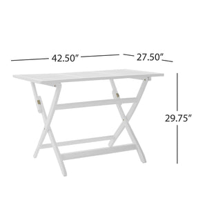 Blissique - Outdoor Foldable Wood Dining Table With Slat Design
