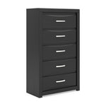 Stabotta - Five Drawer Chest - Black
