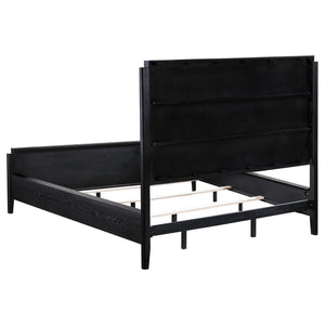 California King 5 Piece Bedroom Set With Fluted Detailing - Black