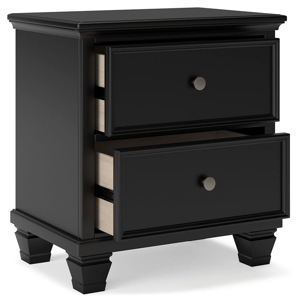 Lanolee - Two Drawer Nightstand - Black - R&R Furniture Gallery (Fountain Valley, CA)
