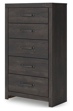 Hollivern - Five Drawer Chest - Dark Gray - R&R Furniture Gallery (Fountain Valley, CA)