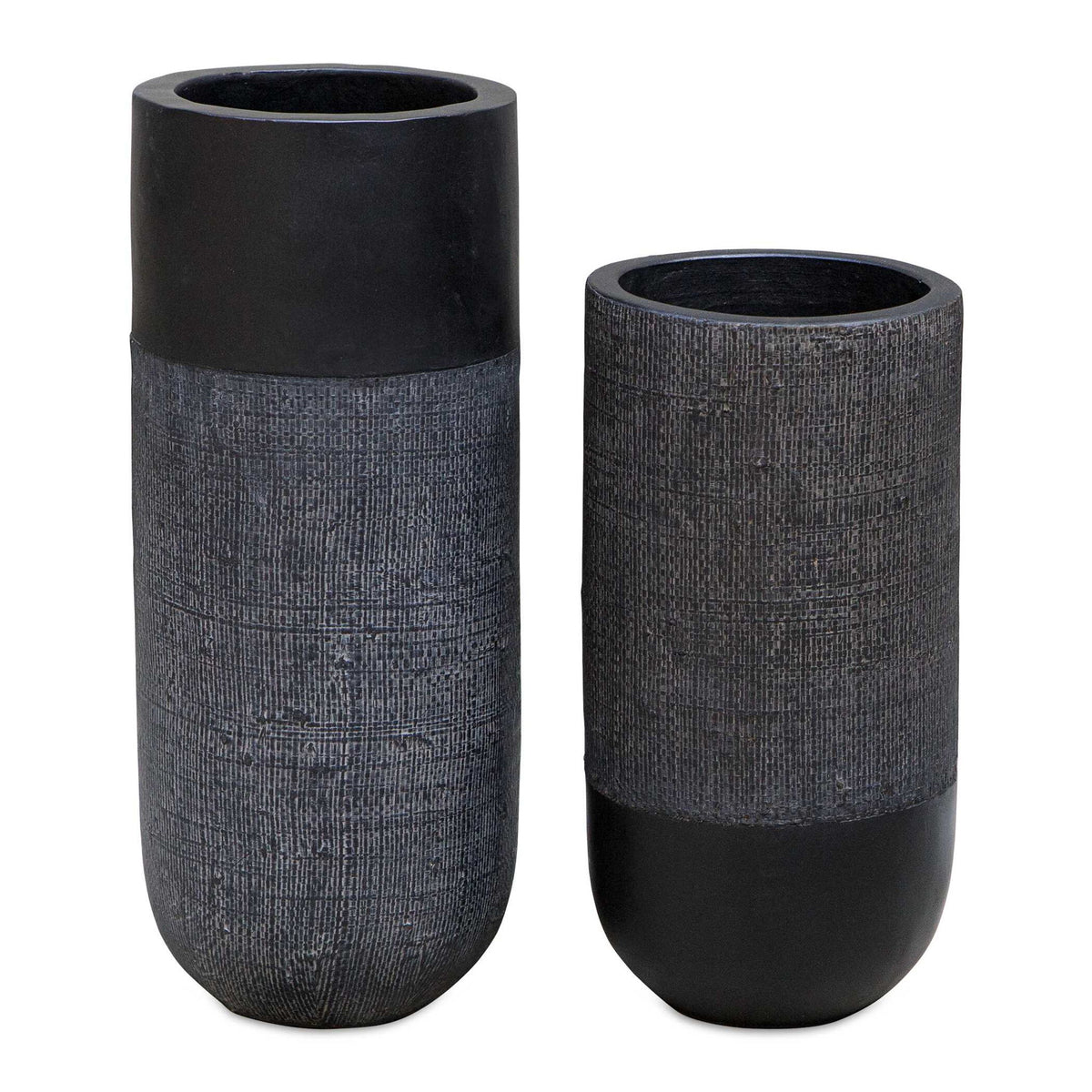 Woven - Shadow Vases (Set of 2) - Black