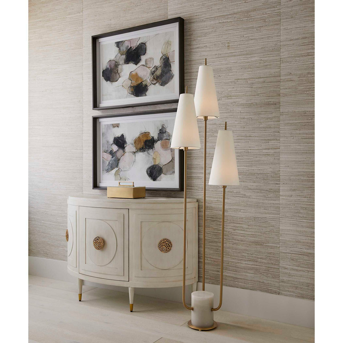 Plunging Pastels - Framed Prints (Set of 2) - Black / Brown / Gray
