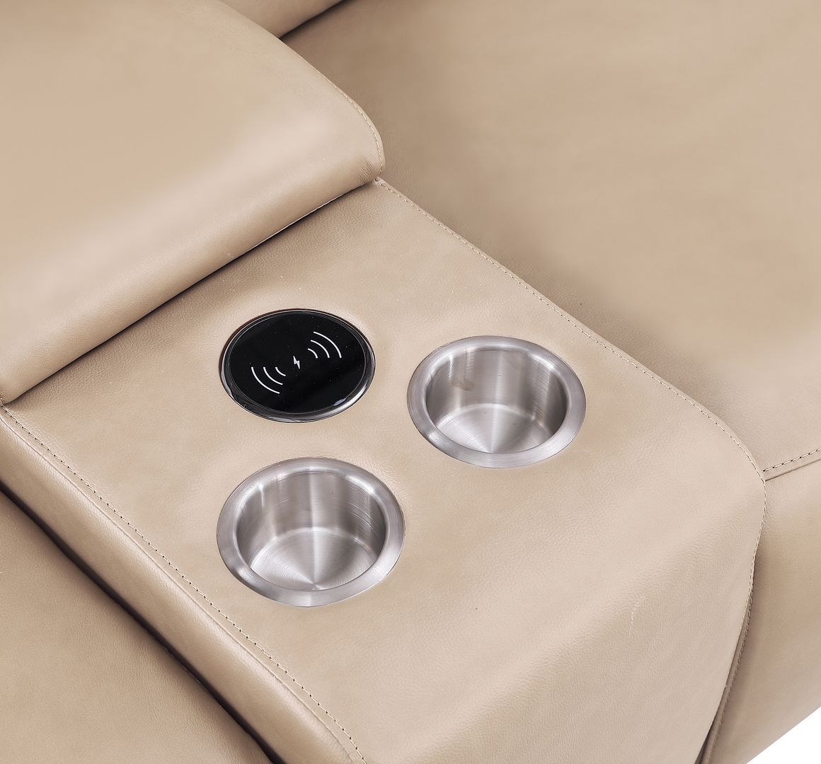 2679 - Genuine Leather Sofa With 4 Power Recliners, Power Headrests & 3 Storage Consoles