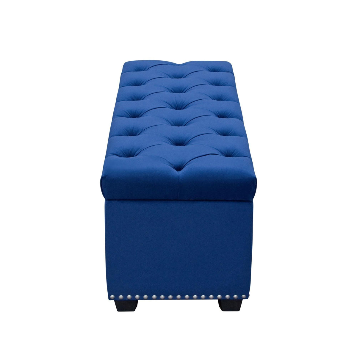 Majestic Tufted Velvet Lift-Top Storage Trunk w/ Nail Head Accent by Diamond Sofa - Royal Blue Velvet