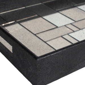 Modern - Mosaic Antique Mirrored Tray - Black