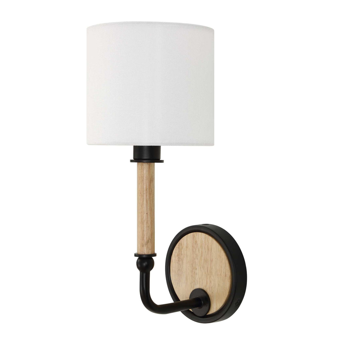 Franconia - 1 Light Wooden Sconce - Black / Light Brown