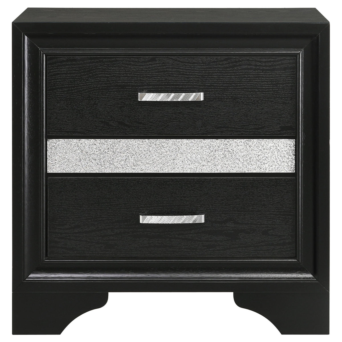 Transitional 2 Drawer Nightstand With Hidden Jewelry Tray