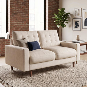 Loveseat Sofa, Tufted Back Upholstered 2 Seat Couch