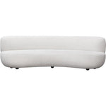 Simone Curved Sofa in White Faux Sheepskin Fabric