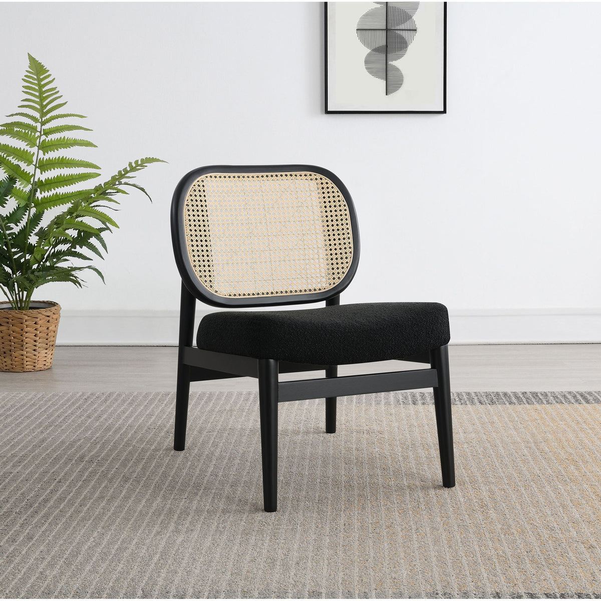 Quinne - Accent Chair With Padded Seat - Black