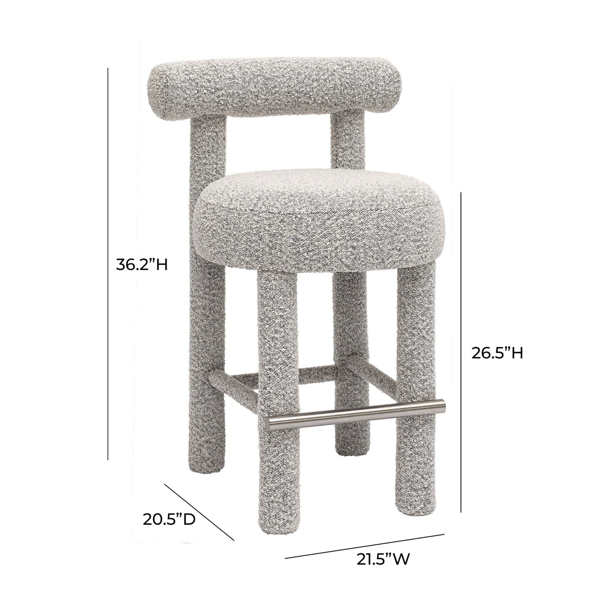 Carmel - Boucle and Solid Wood Counter Stool - R&R Furniture Gallery (Fountain Valley, CA)