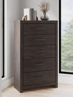 Prendonea - Five Drawer Chest - Charcoal - R&R Furniture Gallery (Fountain Valley, CA)