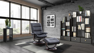Knight - Manual Reclining Swivel Chair and Ottoman