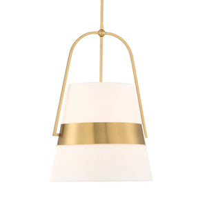 Harness - 1 Light Shade Pendant - White / Gold