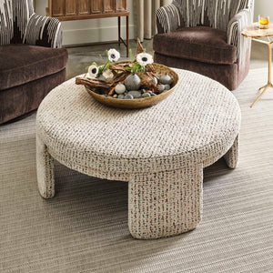 Give It A Rest - Round Ottoman - Hopscotch Creamy Espresso