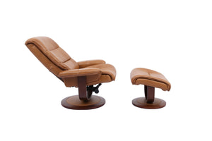 Knight - Manual Reclining Swivel Chair and Ottoman