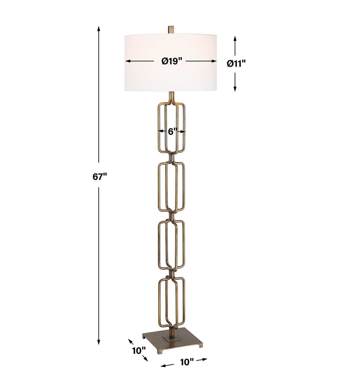 Link - Brushed Gold Floor Lamp