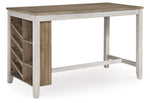 Skempton - Rectangular Counter Table With Storage - White - R&R Furniture Gallery (Fountain Valley, CA)