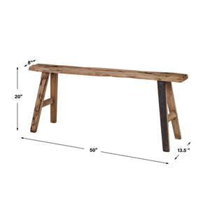 Paddock - Rustic Bench - Dark Brown
