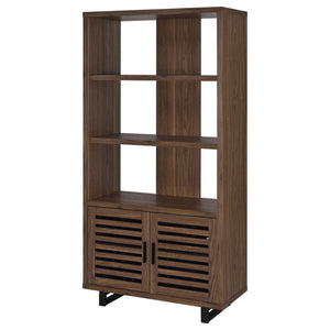 Rodger - 3 Shelf Cabinet Bookcase - Walnut