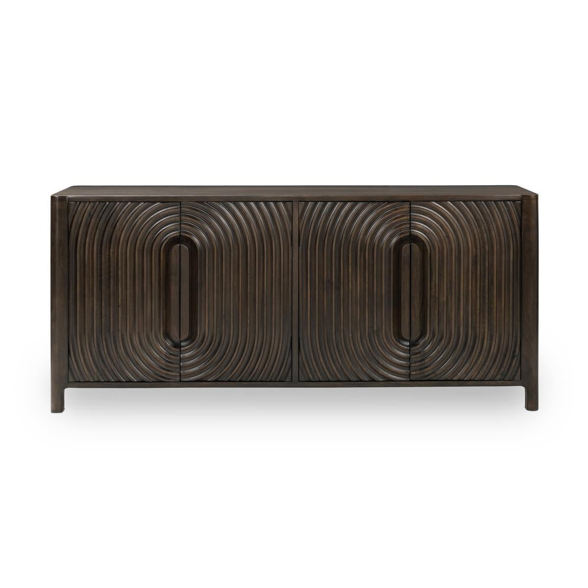 Colson - Mango Wood 4 Door Cabinet - Dark Brown - R&R Furniture Gallery (Fountain Valley, CA)