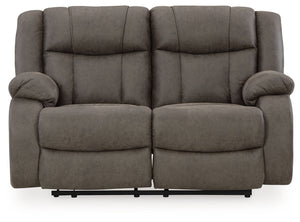 First Base - Reclining Loveseat - Gunmetal - R&R Furniture Gallery (Fountain Valley, CA)