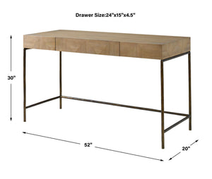 Aristotle - Natural Wood Modern Desk