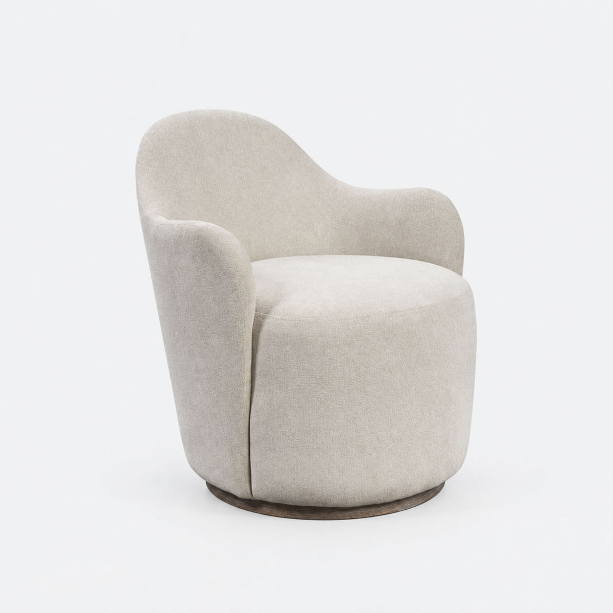 Cocoa - Swivel Barrel Chair With 360° Rotation - Ivory
