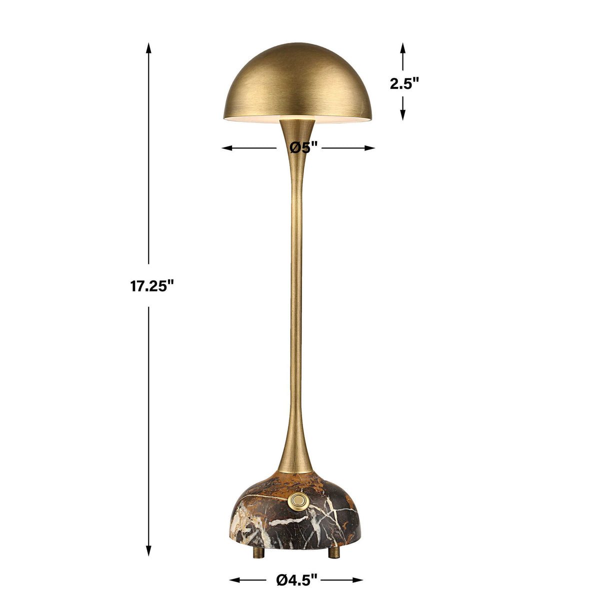 Hard Hat - Rechargeable Mini Lamp - Brass / Brown