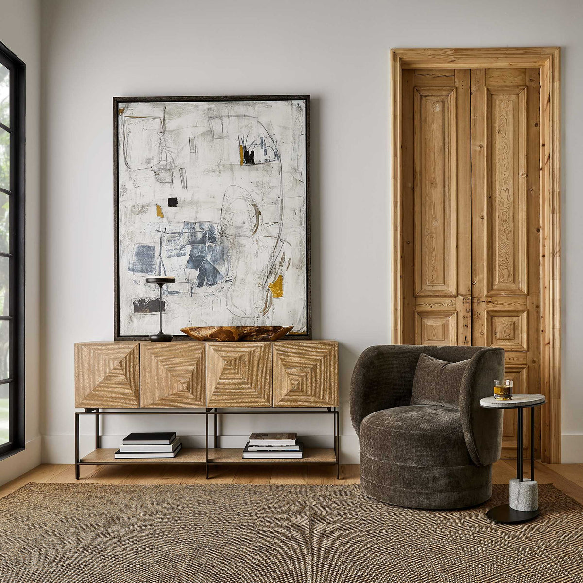 Boom Town - Framed Canvas - Black / Brown / White